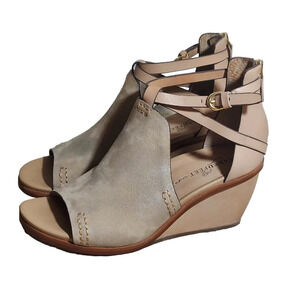 Naked Feet‎ Crux Leather Suede Strappy Wedge Sandals